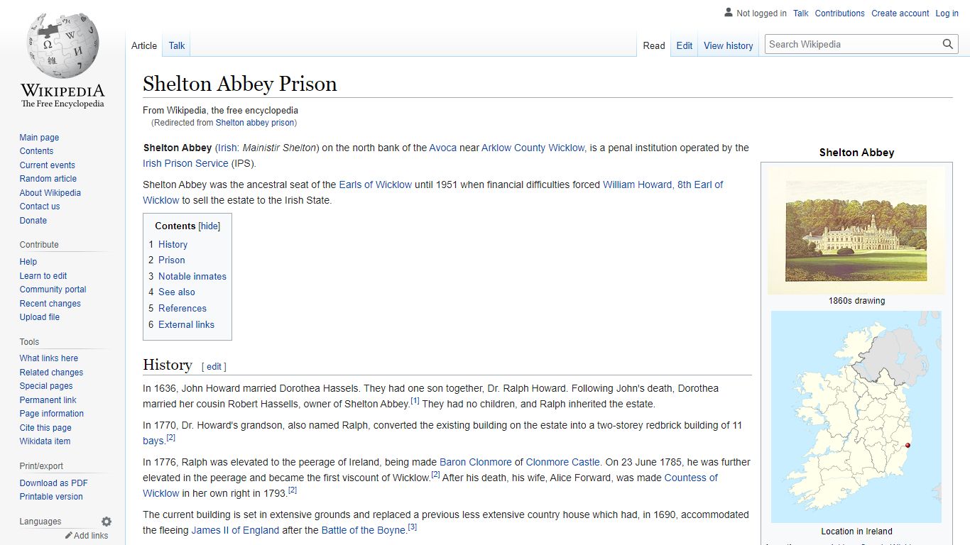 Shelton Abbey Prison - Wikipedia